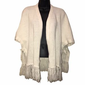 Vintage MILRANK Side Tie Ivory Poncho/Cardigan~One Size
